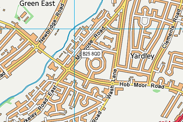 B25 8QD map - OS VectorMap District (Ordnance Survey)