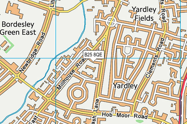 B25 8QE map - OS VectorMap District (Ordnance Survey)