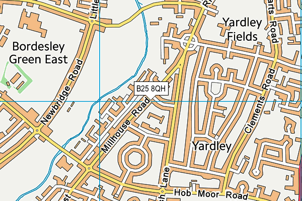B25 8QH map - OS VectorMap District (Ordnance Survey)
