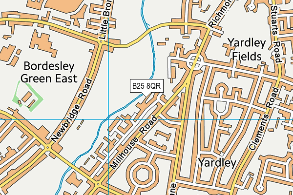 B25 8QR map - OS VectorMap District (Ordnance Survey)
