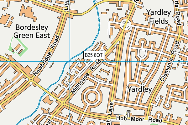 B25 8QT map - OS VectorMap District (Ordnance Survey)