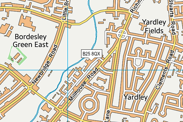 B25 8QX map - OS VectorMap District (Ordnance Survey)