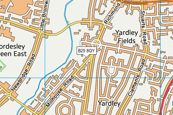 B25 8QY map - OS VectorMap District (Ordnance Survey)
