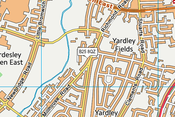 B25 8QZ map - OS VectorMap District (Ordnance Survey)