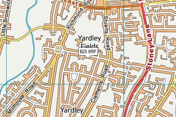 B25 8RP map - OS VectorMap District (Ordnance Survey)