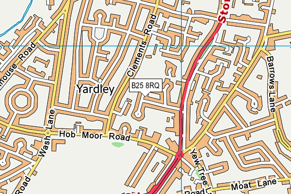 B25 8RQ map - OS VectorMap District (Ordnance Survey)