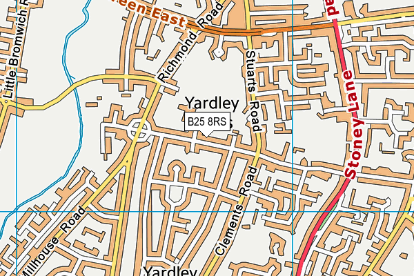 B25 8RS map - OS VectorMap District (Ordnance Survey)