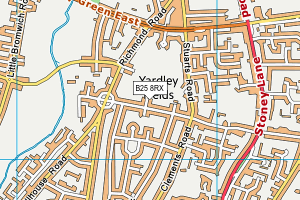 B25 8RX map - OS VectorMap District (Ordnance Survey)