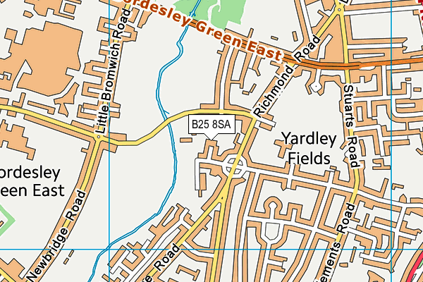 B25 8SA map - OS VectorMap District (Ordnance Survey)