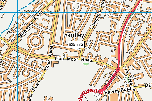 B25 8SG map - OS VectorMap District (Ordnance Survey)