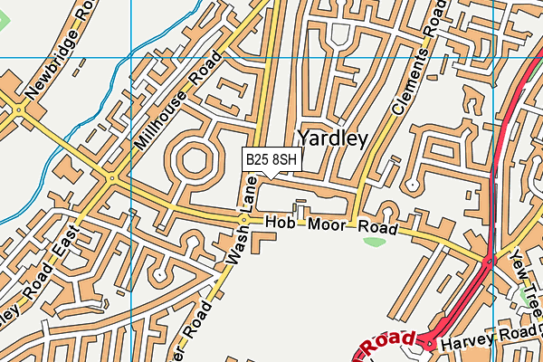 B25 8SH map - OS VectorMap District (Ordnance Survey)