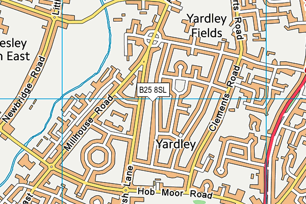 B25 8SL map - OS VectorMap District (Ordnance Survey)