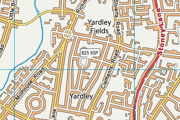 B25 8SP map - OS VectorMap District (Ordnance Survey)