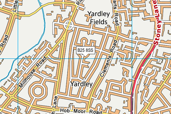 B25 8SS map - OS VectorMap District (Ordnance Survey)