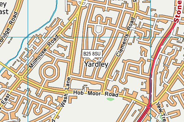 B25 8SU map - OS VectorMap District (Ordnance Survey)