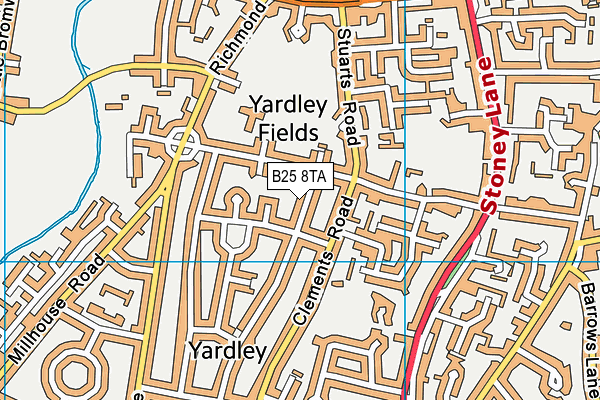 B25 8TA map - OS VectorMap District (Ordnance Survey)
