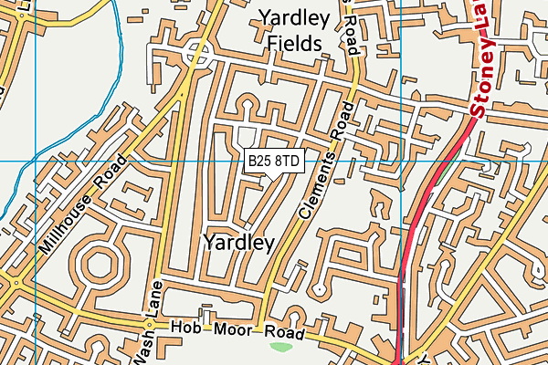 B25 8TD map - OS VectorMap District (Ordnance Survey)
