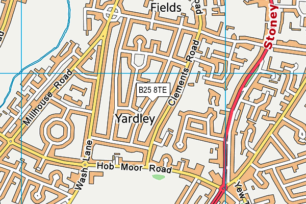 B25 8TE map - OS VectorMap District (Ordnance Survey)