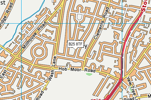B25 8TF map - OS VectorMap District (Ordnance Survey)