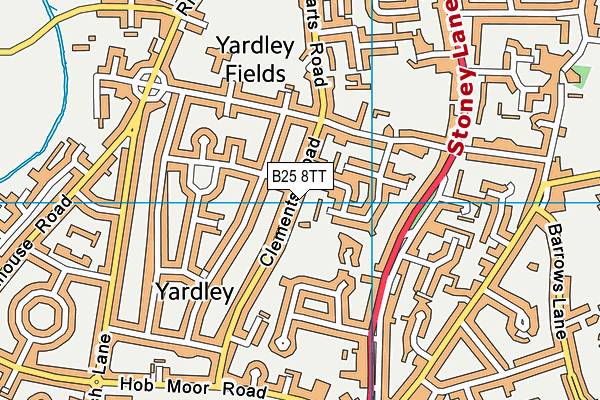 B25 8TT map - OS VectorMap District (Ordnance Survey)