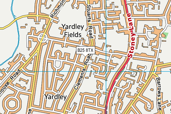 B25 8TX map - OS VectorMap District (Ordnance Survey)