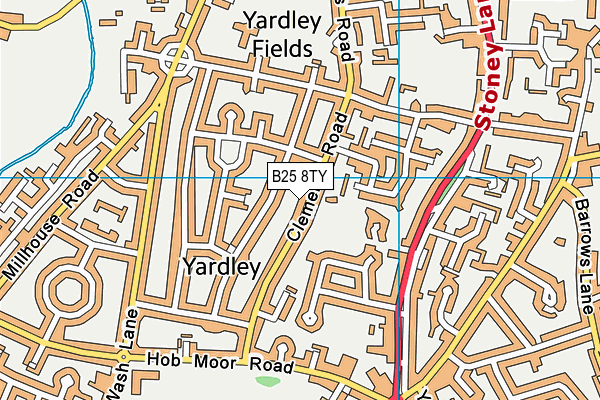 B25 8TY map - OS VectorMap District (Ordnance Survey)
