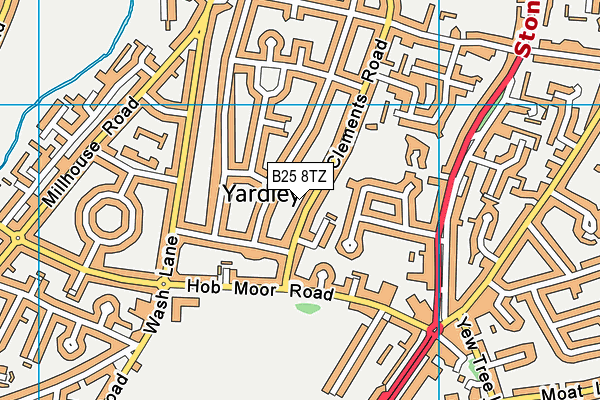 B25 8TZ map - OS VectorMap District (Ordnance Survey)