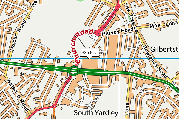 Anytime Fitness (Birmingham Yardley) map (B25 8UJ) - OS VectorMap District (Ordnance Survey)