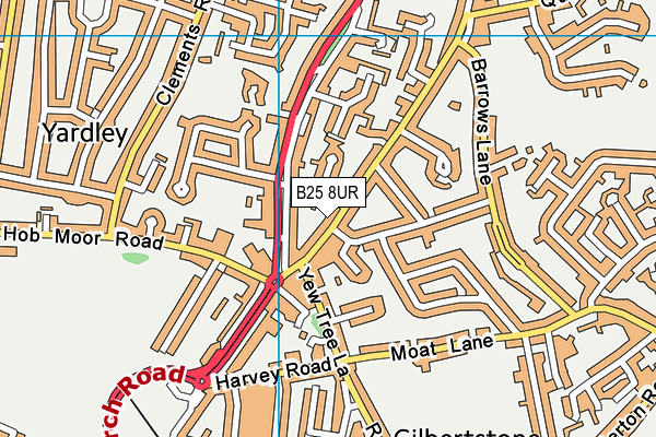 B25 8UR map - OS VectorMap District (Ordnance Survey)