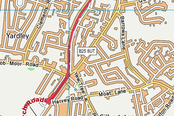 B25 8UT map - OS VectorMap District (Ordnance Survey)