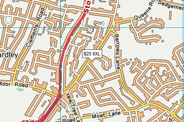 B25 8XL map - OS VectorMap District (Ordnance Survey)