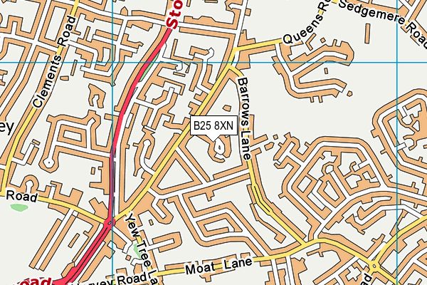 B25 8XN map - OS VectorMap District (Ordnance Survey)