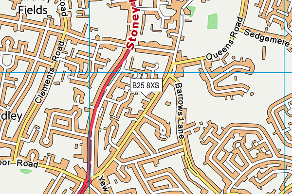 B25 8XS map - OS VectorMap District (Ordnance Survey)