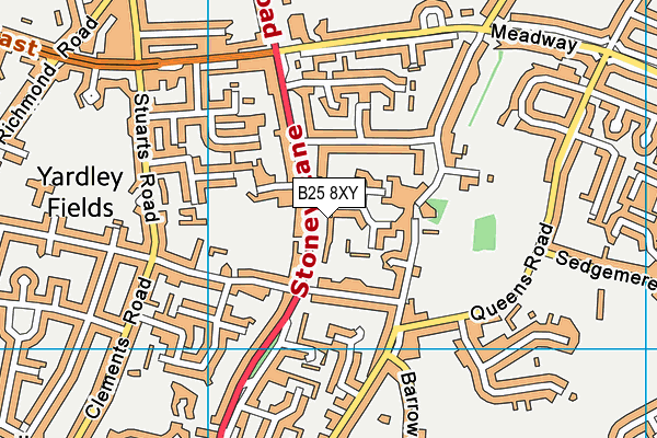 B25 8XY map - OS VectorMap District (Ordnance Survey)