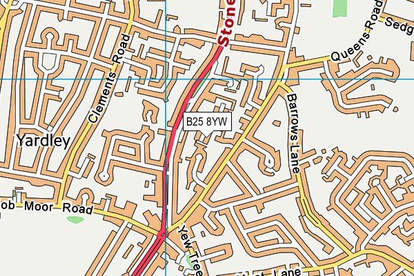B25 8YW map - OS VectorMap District (Ordnance Survey)