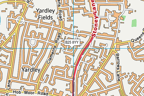 B25 8YY map - OS VectorMap District (Ordnance Survey)