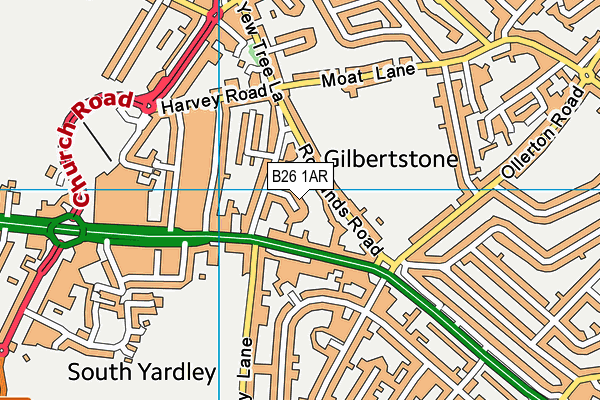 B26 1AR map - OS VectorMap District (Ordnance Survey)