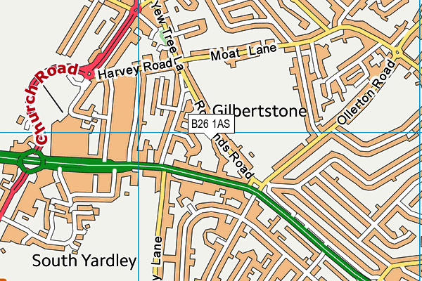 B26 1AS map - OS VectorMap District (Ordnance Survey)