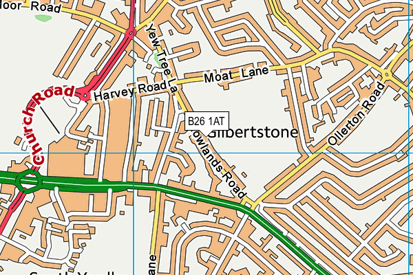 B26 1AT map - OS VectorMap District (Ordnance Survey)