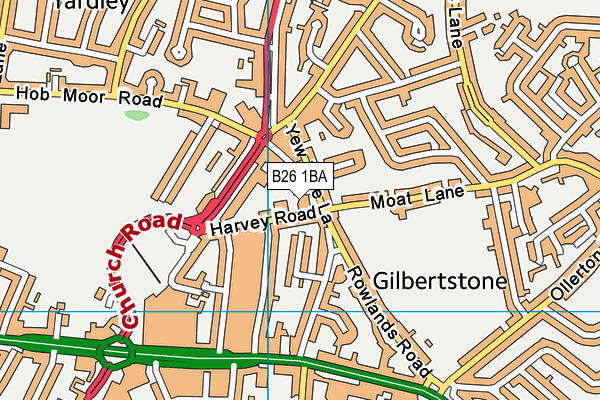 B26 1BA map - OS VectorMap District (Ordnance Survey)