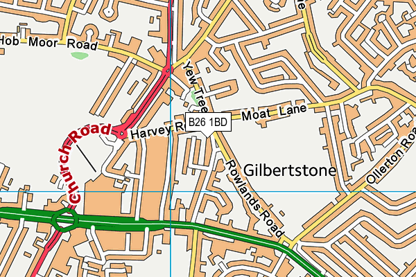 B26 1BD map - OS VectorMap District (Ordnance Survey)