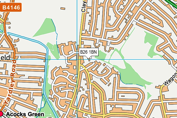B26 1BN map - OS VectorMap District (Ordnance Survey)