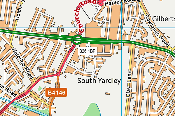 B26 1BP map - OS VectorMap District (Ordnance Survey)