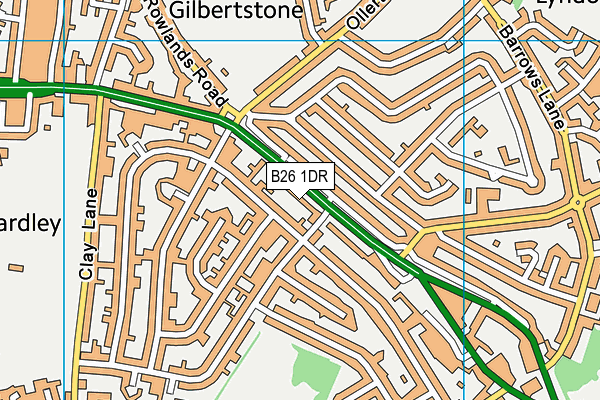 B26 1DR map - OS VectorMap District (Ordnance Survey)