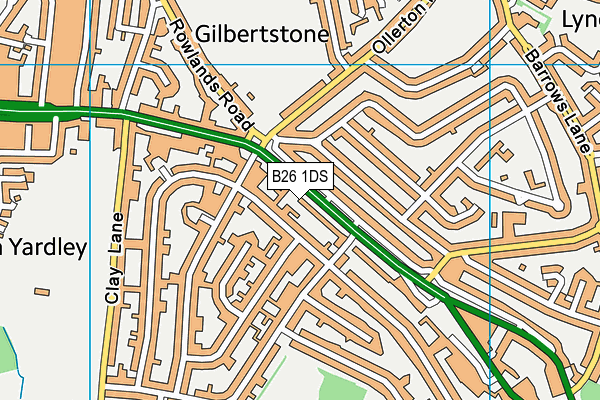 B26 1DS map - OS VectorMap District (Ordnance Survey)