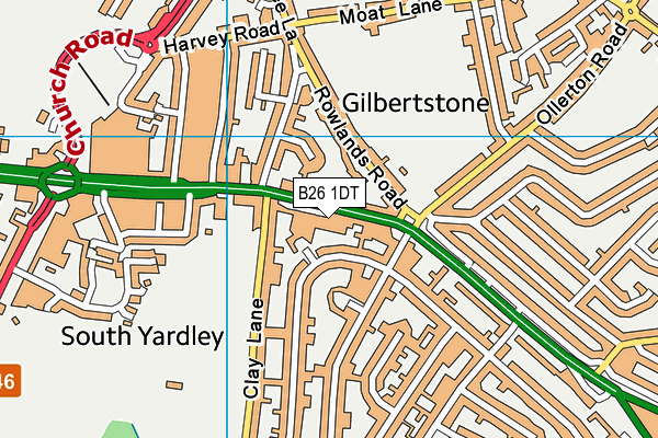 B26 1DT map - OS VectorMap District (Ordnance Survey)