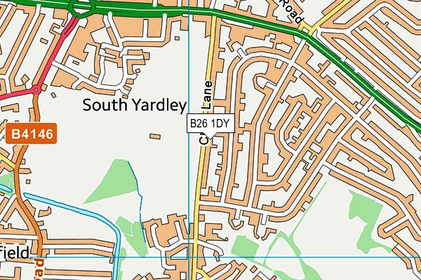 B26 1DY map - OS VectorMap District (Ordnance Survey)