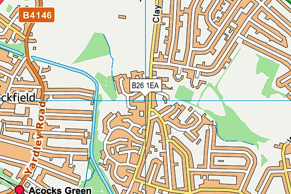 B26 1EA map - OS VectorMap District (Ordnance Survey)