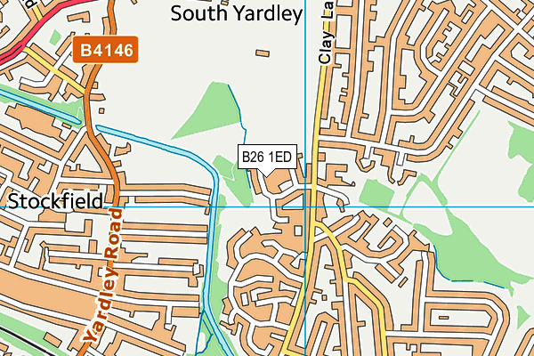 B26 1ED map - OS VectorMap District (Ordnance Survey)