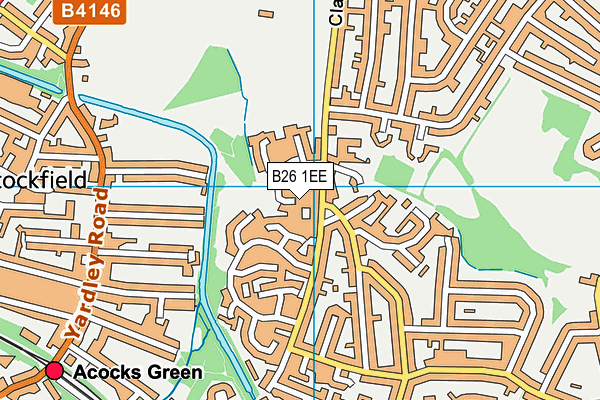 B26 1EE map - OS VectorMap District (Ordnance Survey)